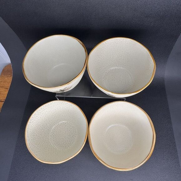 4 Spectrum Bowl Soup Cereal Bird Butterfly Dragonfly Bee Earth Tone 2015 5.25“ - Picture 7 of 11